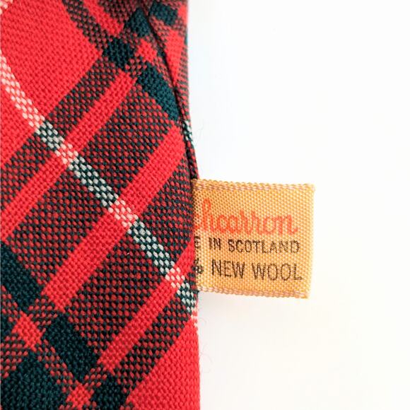 Vintage Lochcarron Tartan Plaid Tie Bruce Clan New Wool Made in Scotland Preppy - Picture 4 of 8